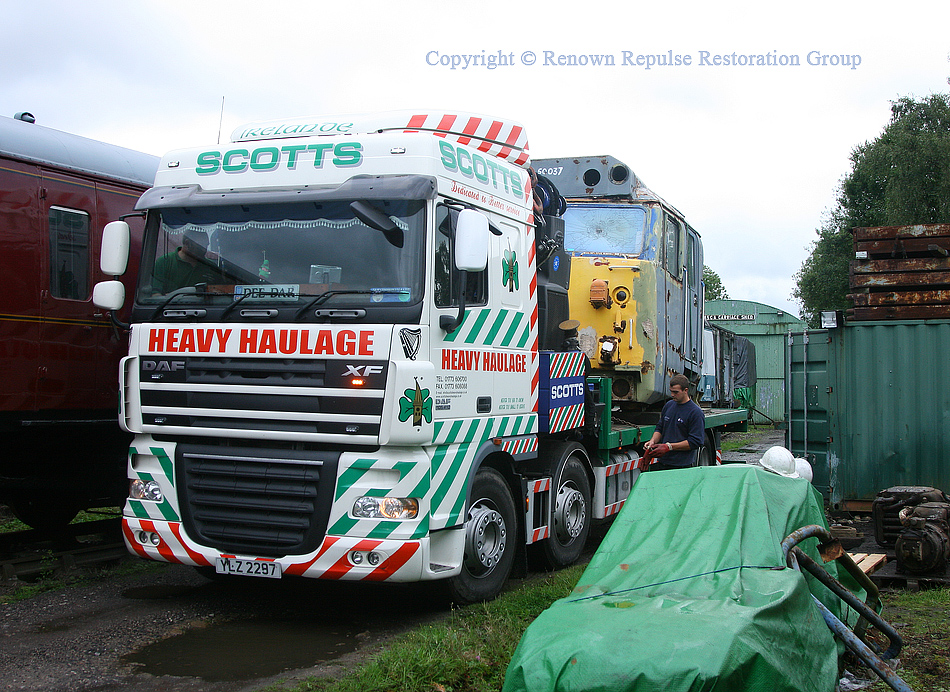 50037 cab about to unload at Rowlsey