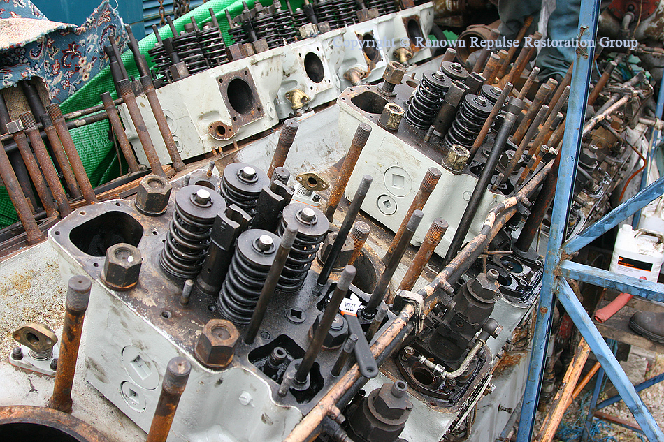 Refurbished cylinder heads fitted to ex-50008 power unit